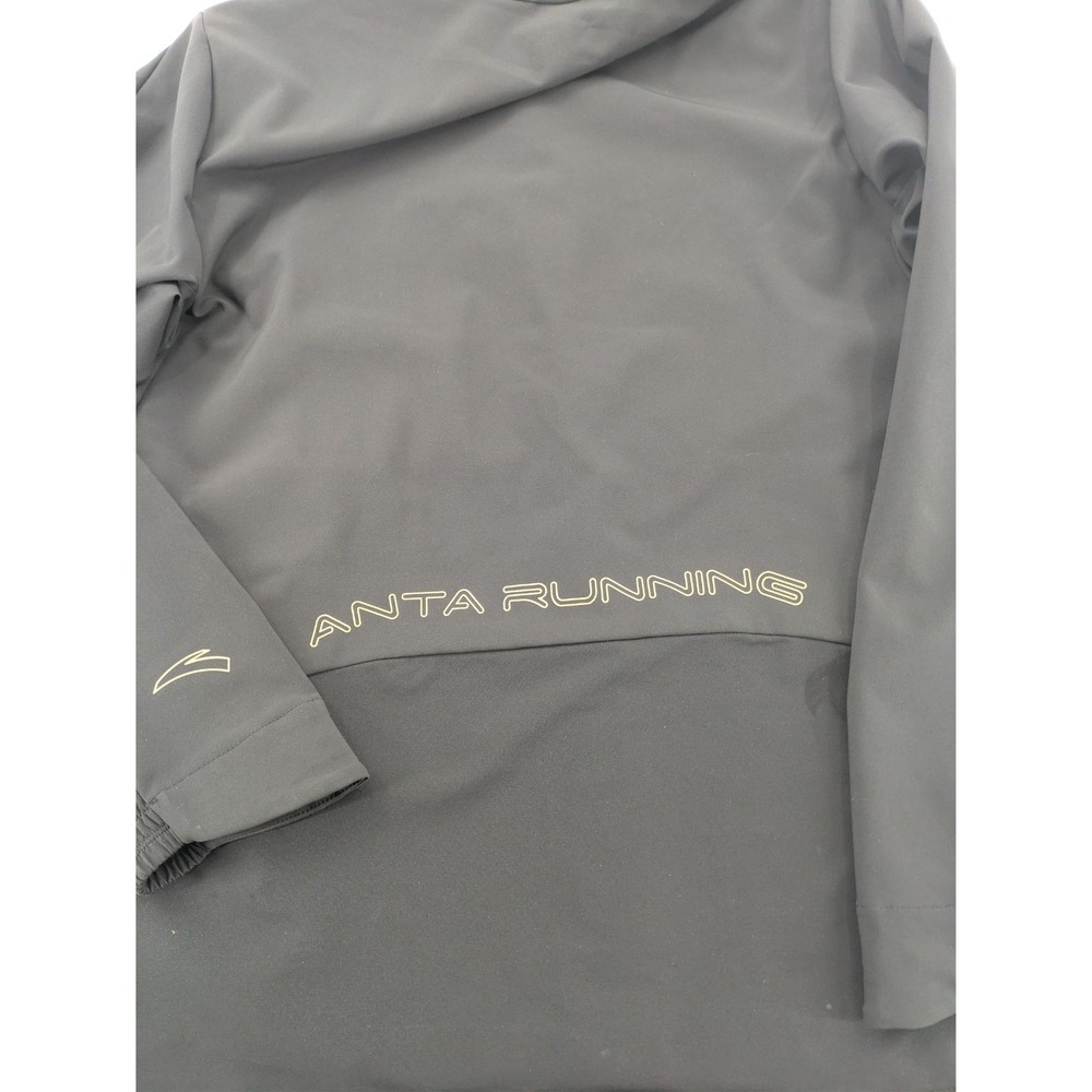 ANTA Men's Full Zip Hooded Jacket Size XXL Black Athletic Track Jacket - Picture 6 of 12